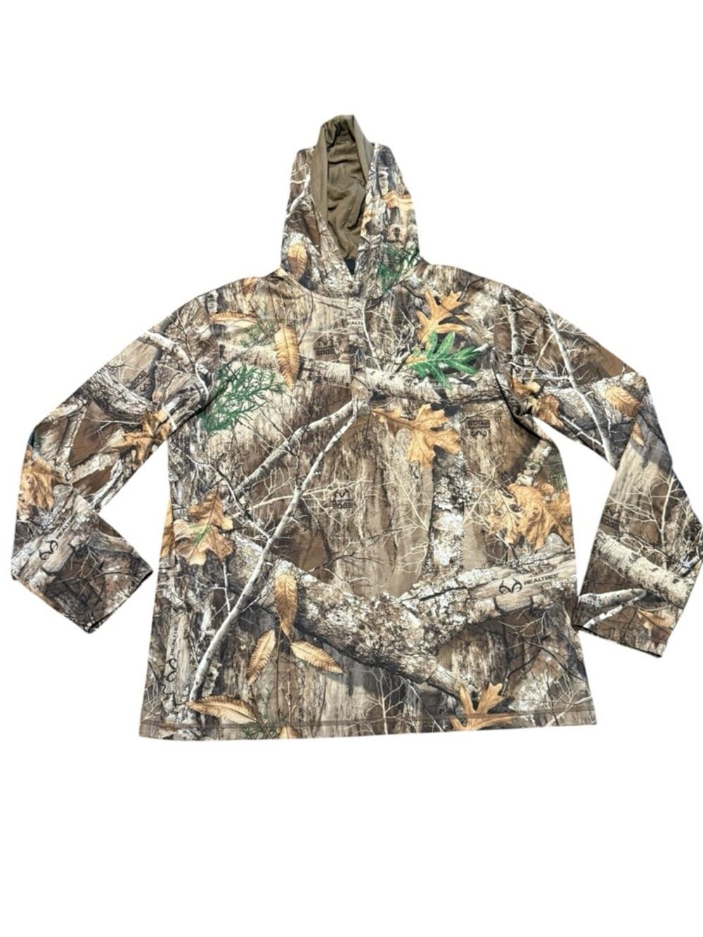 Habit Men’s XL RealTree edgeCamo Hooded Pullover Top - Brown/Green